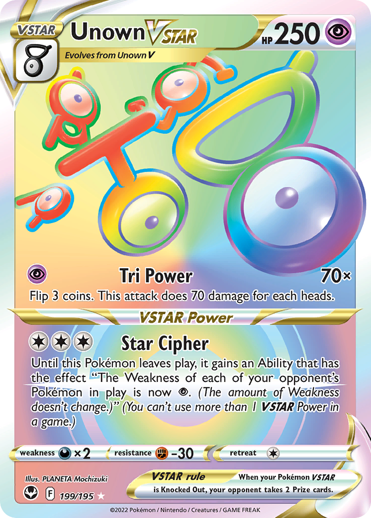 Silver Tempest Unown VSTAR #199/195