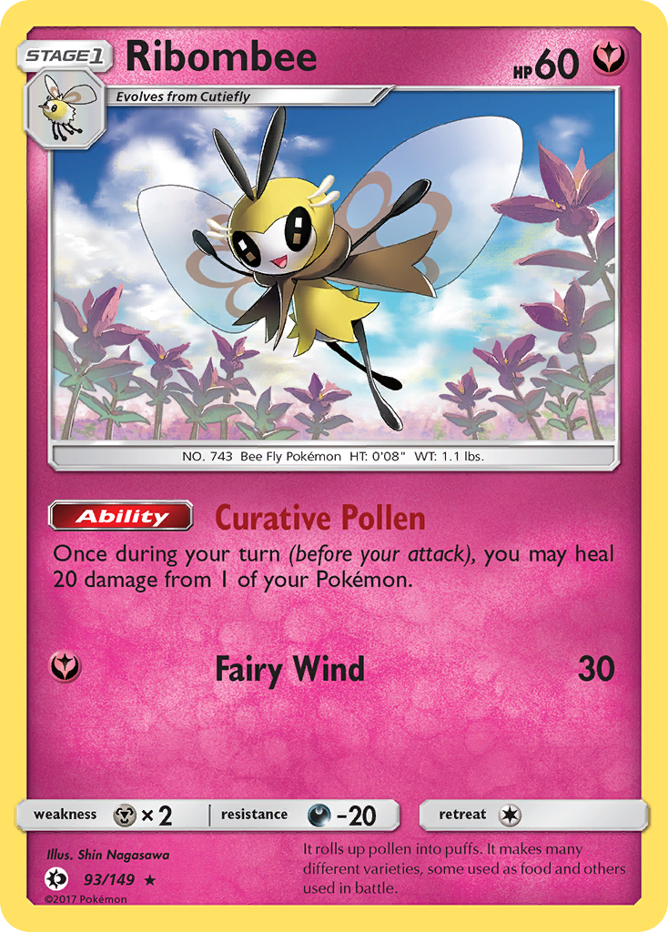 Sun & Moon Holo Ribombee #93/149