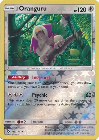 Sun & Moon Oranguru #113/149 reverse holo
