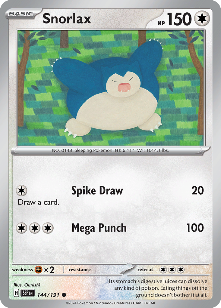 Surging Sparks Snorlax #144/191