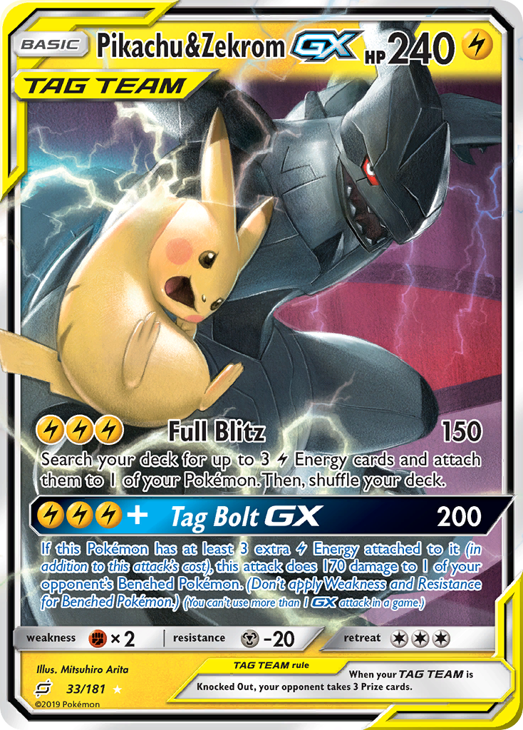 Team Up Pikachu & Zekrom GX #33/181