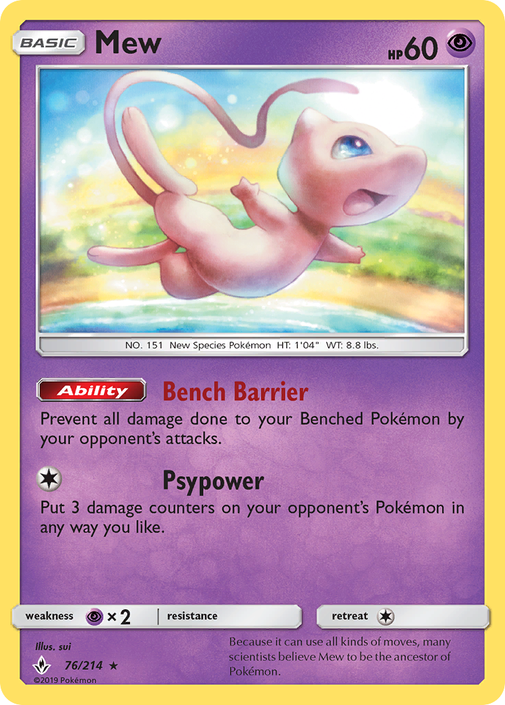 Unbroken Bonds Holo Mew #76/214