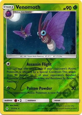 Unbroken Bonds Venomoth #11/214 reverse holo
