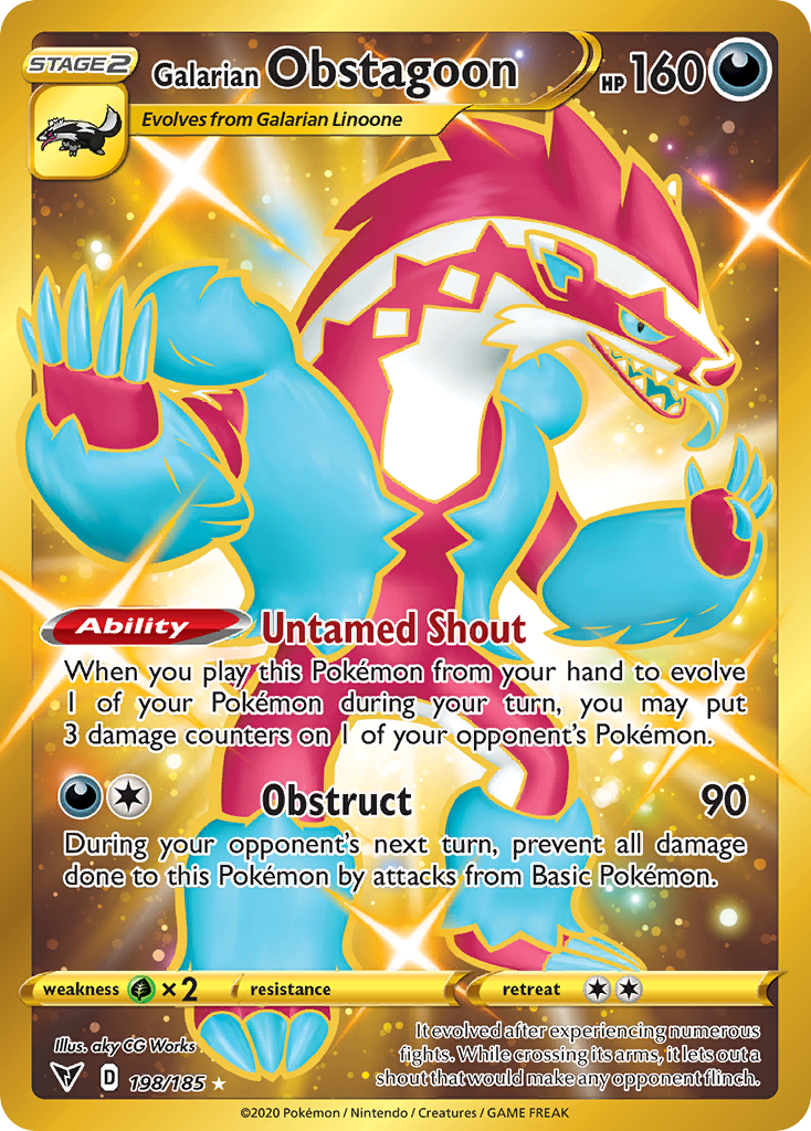 Vivid Voltage Galarian Obstagoon #198/185