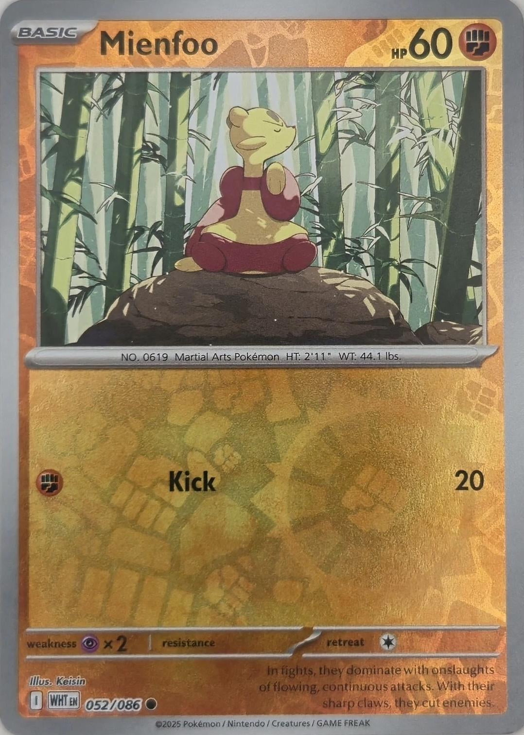 White Flare Mienfoo #52/86 Reverse Holo