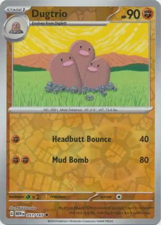 151 Set Dugtrio #51/165 reverse holo
