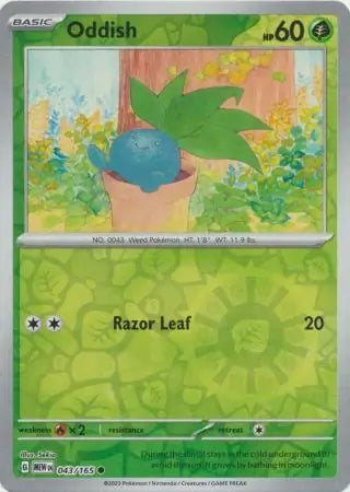 151 Set Oddish #43/165 reverse holo
