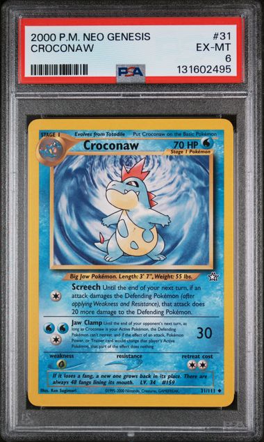 Johto Starter Pokémon Evolutieset – Neo Genesis PSA Slab Collection