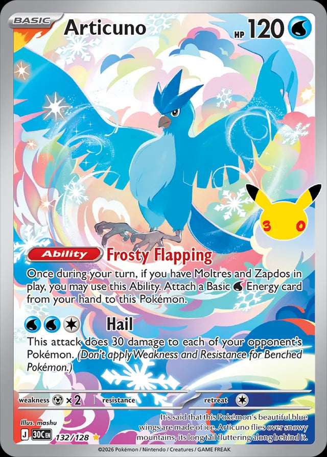 30th Celebration Articuno #132/128