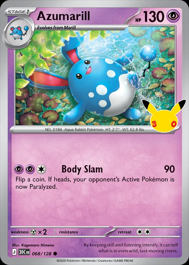 30th Celebration Azumarill #068/128