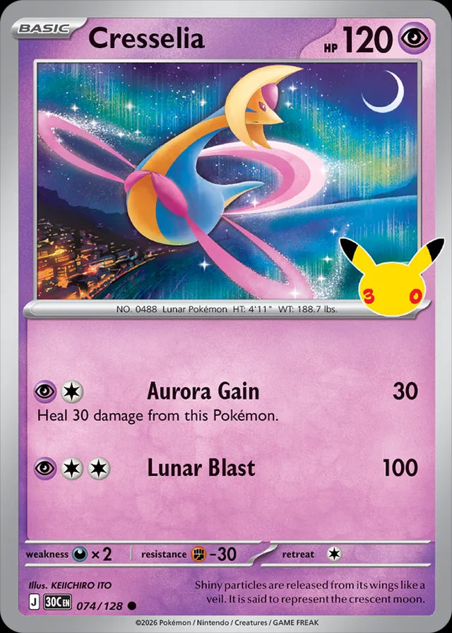 30th Celebration Cresselia #074/128