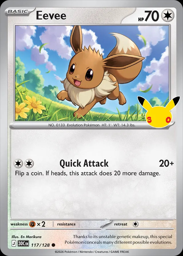 30th Celebration Eevee #117/128