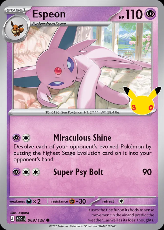 30th Celebration Espeon #069/128