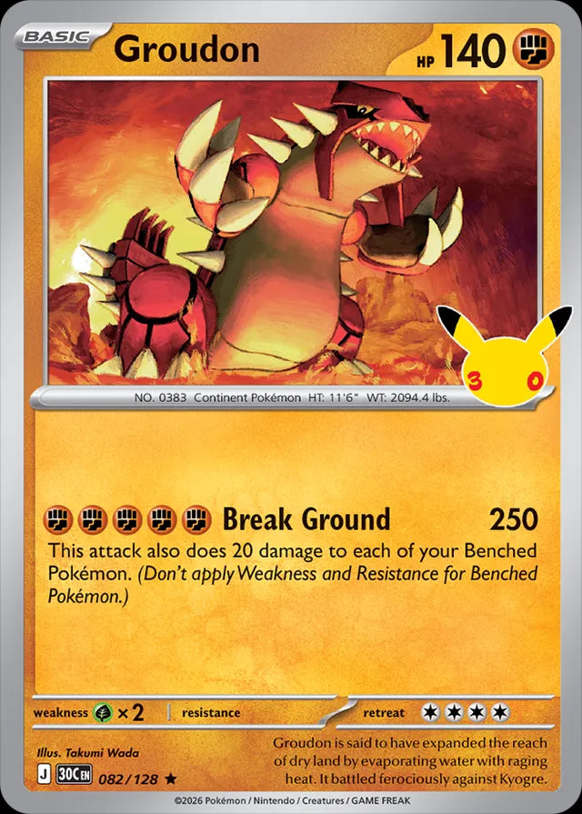 30th Celebration Groudon #082/128