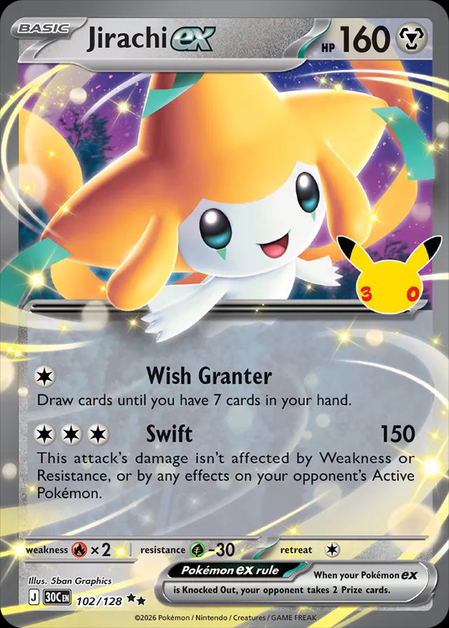 30th Celebration Jirachi ex #102/128