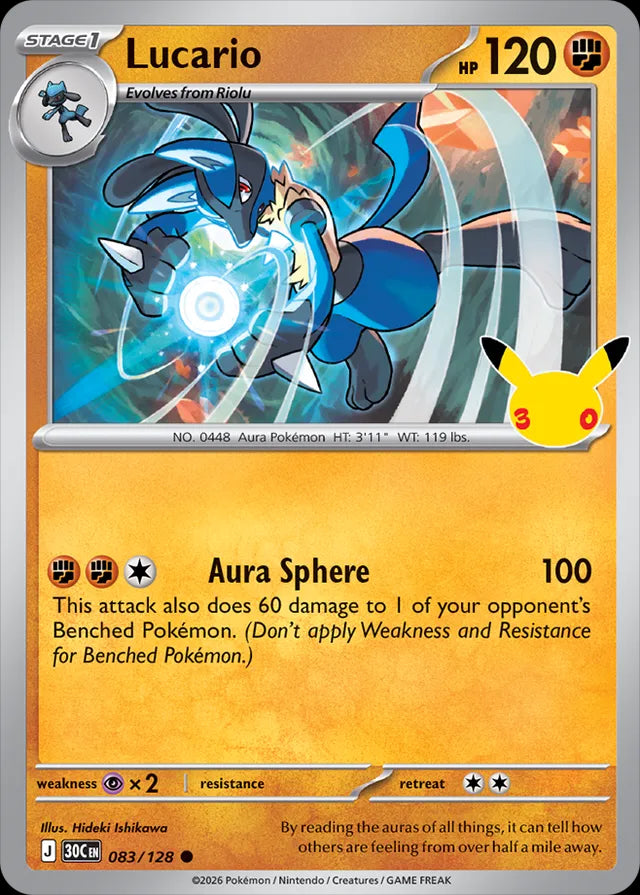 30th Celebration Lucario #083/128