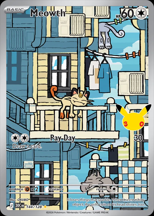 30th Celebration Meowth #144/128