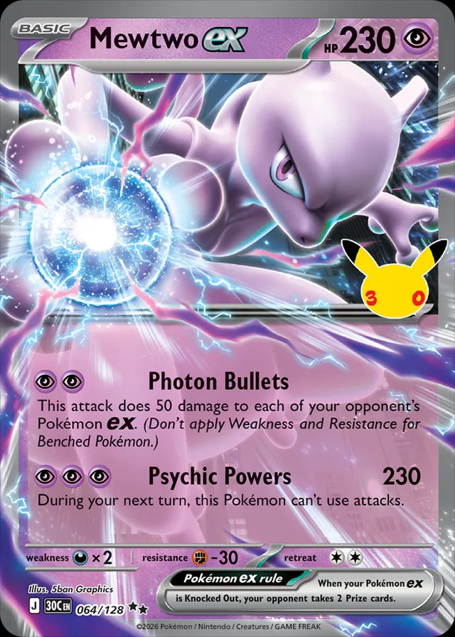 30th Celebration Mewtwo ex #064/128