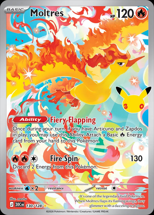 30th Celebration Moltres #130/128