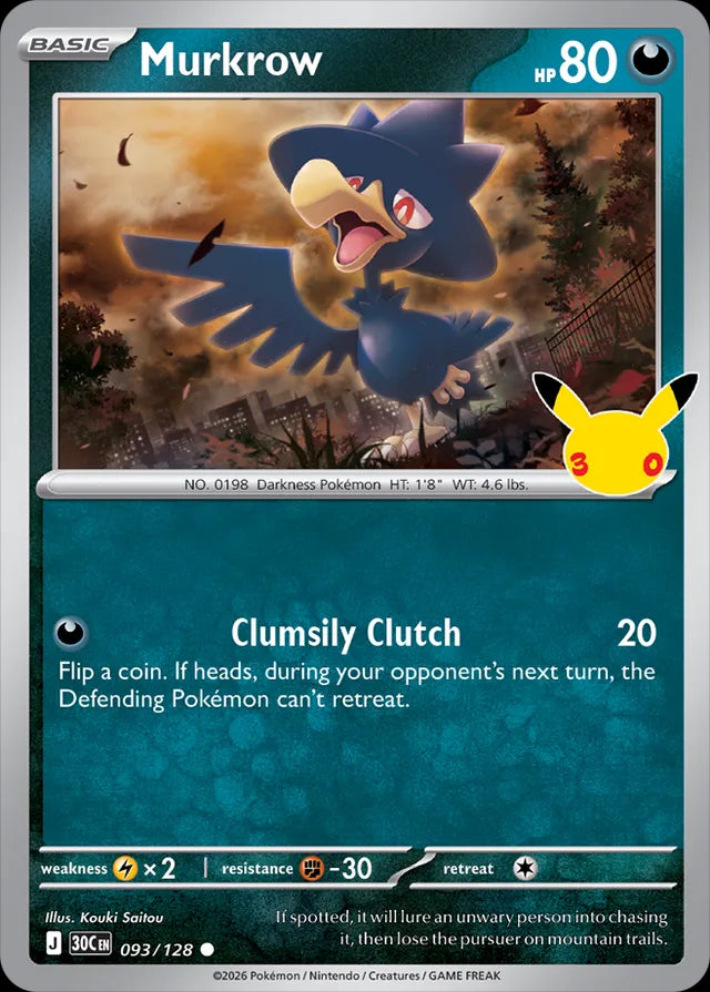 30th Celebration Murkrow #093/128