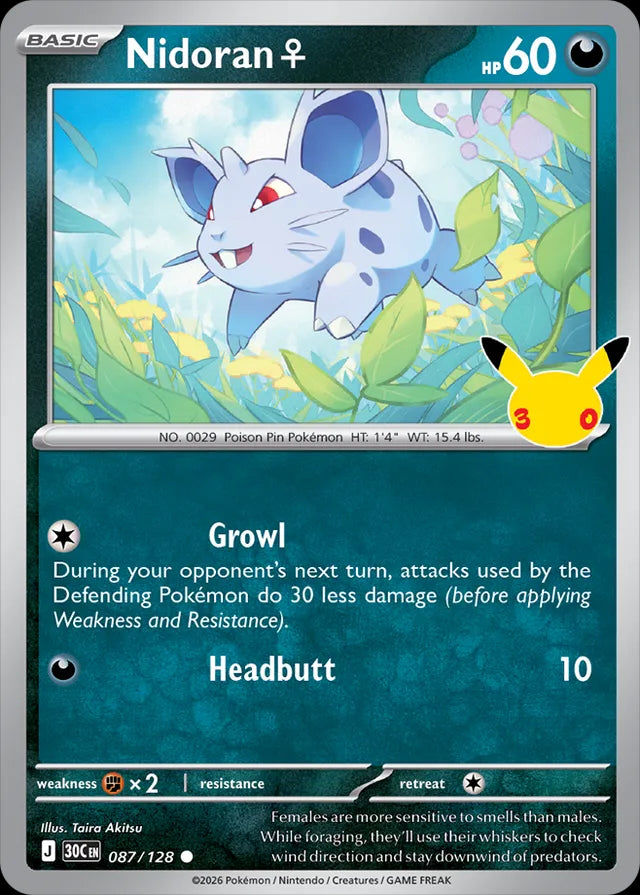 30th Celebration Nidoran♀ #087/128