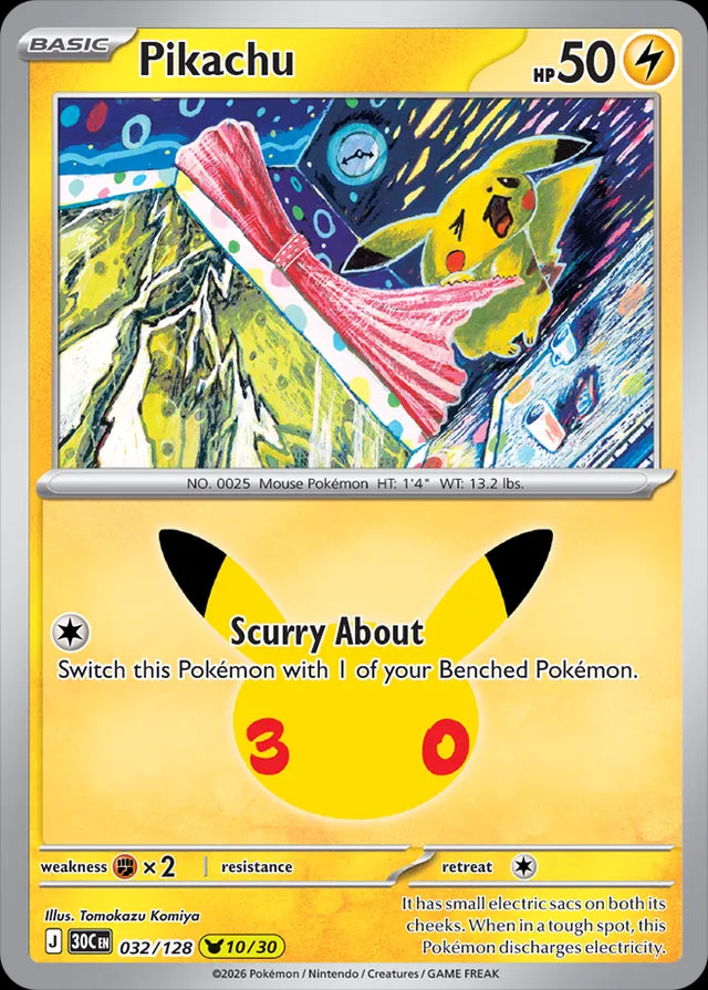 30th Celebration Pikachu #032/128
