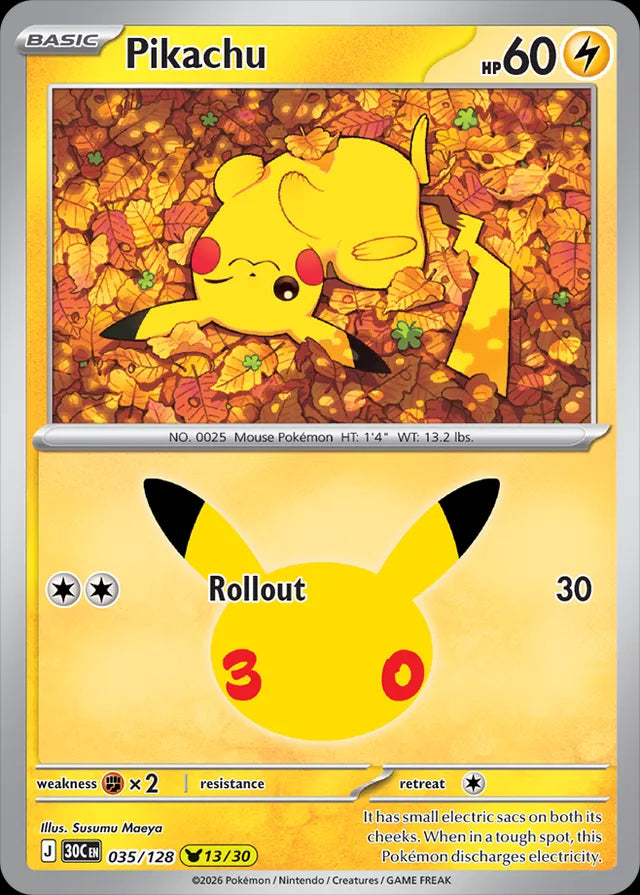 30th Celebration Pikachu #035/128