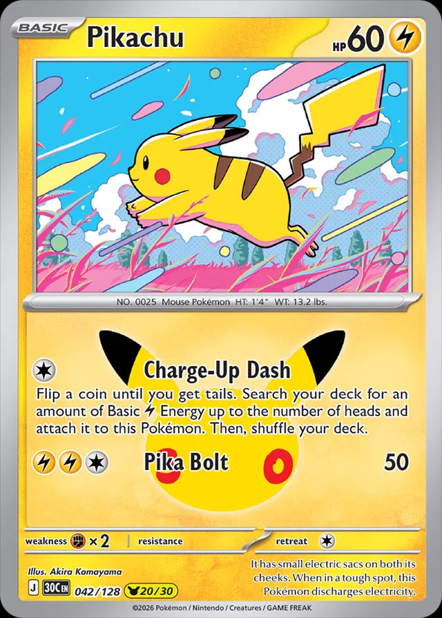 30th Celebration Pikachu #042/128