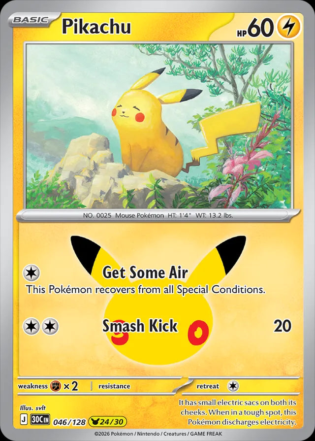 30th Celebration Pikachu #046/128