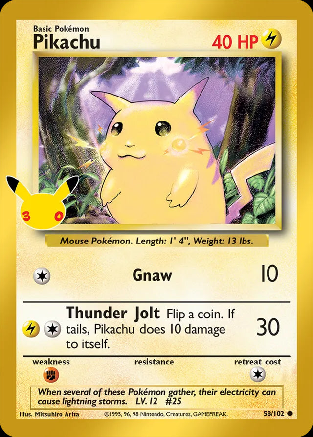 30th Celebration Pikachu #58/102
