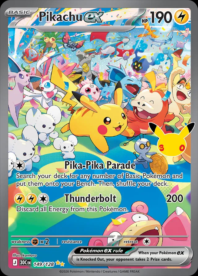 30th Celebration Pikachu ex #149/128