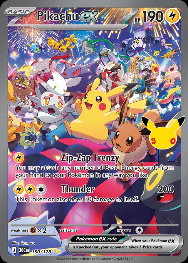 30th Celebration Pikachu ex #150/128