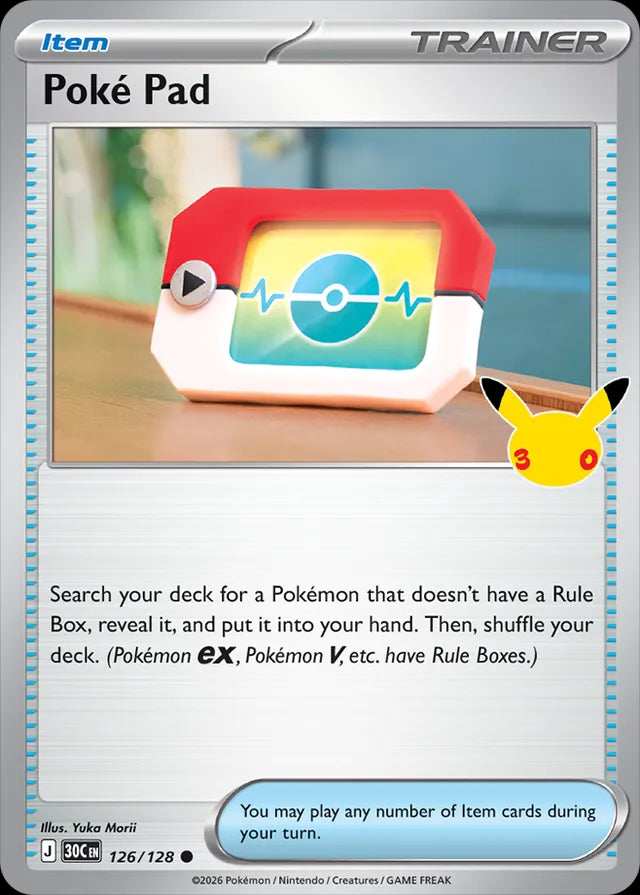 30th Celebration Poké Pad #126/128
