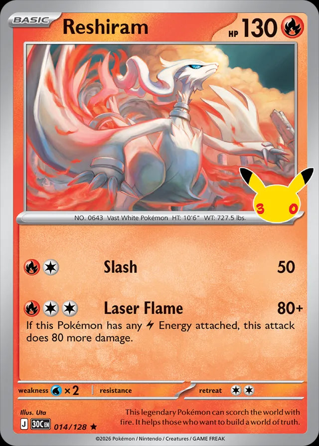 30th Celebration Reshiram #014/128