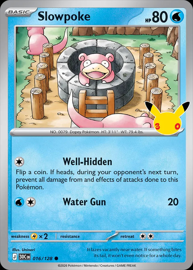 30th Celebration Slowpoke #016/128