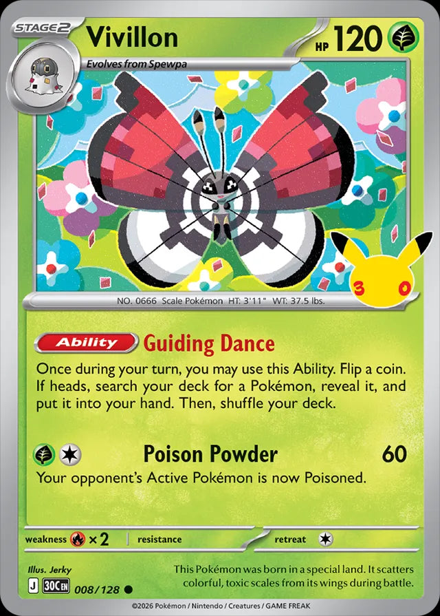 30th Celebration Vivillon #008/128