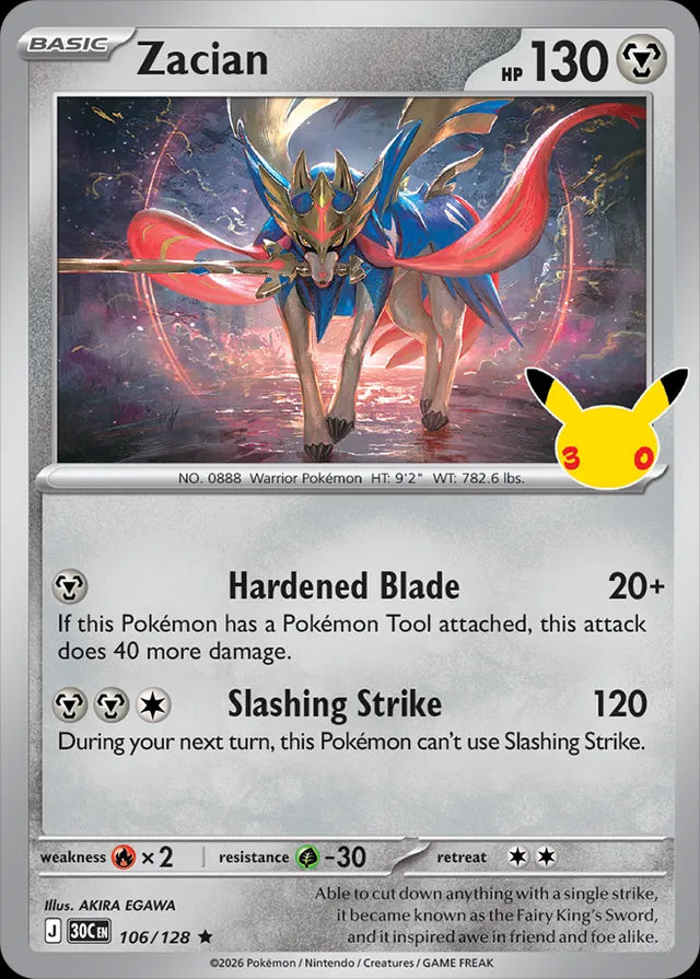 30th Celebration Zacian #106/128