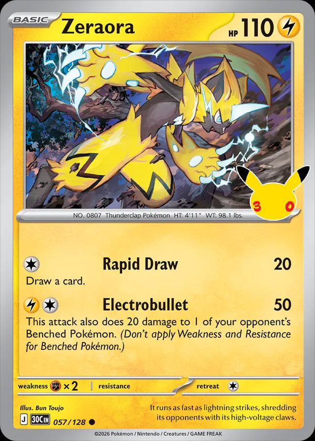 30th Celebration Zeraora #057/128