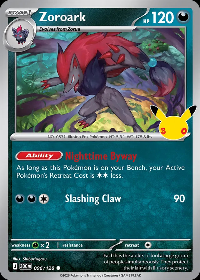 30th Celebration Zoroark #096/128