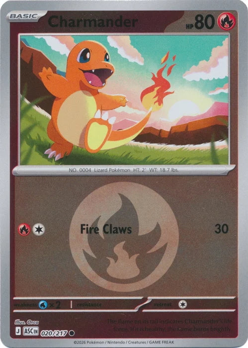 Ascended Heroes Charmander #020/217 Reverse Holo