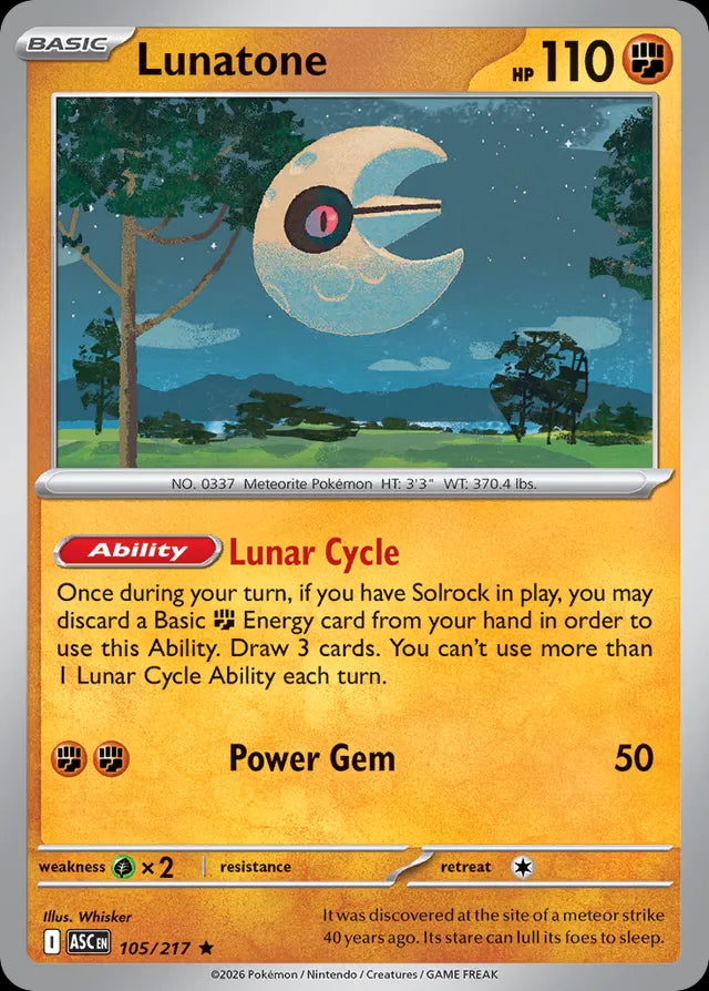 Ascended Heroes Holo Lunatone #105/217