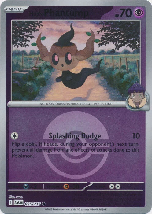 Ascended Heroes Hop’s Phantump #095/217 Pokeball Reverse Holo