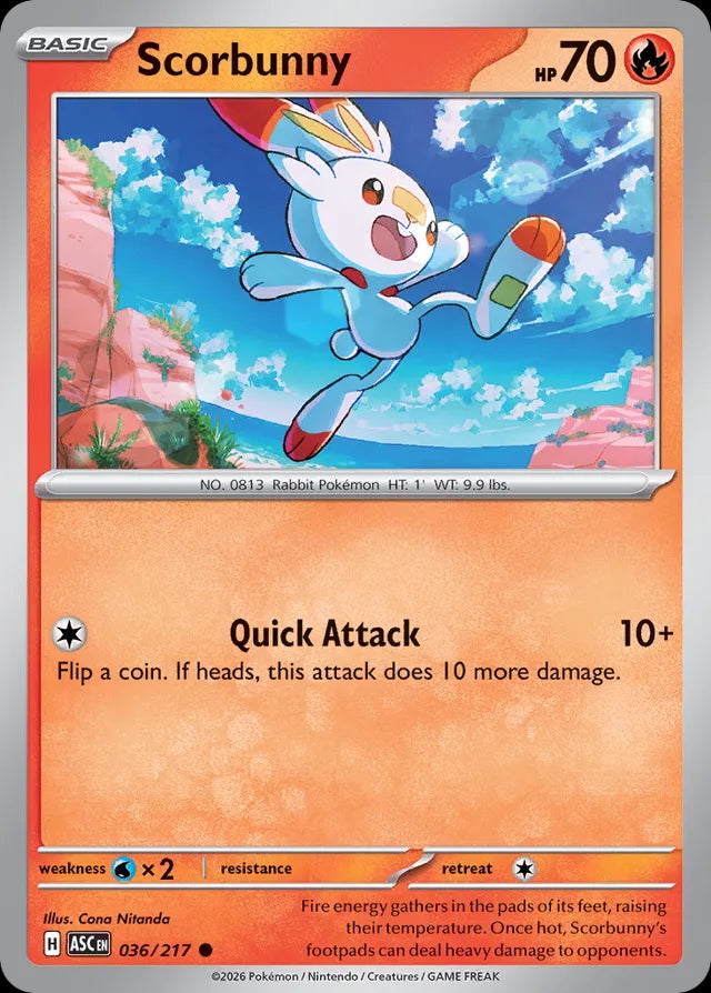 Ascended Heroes Scorbunny #036/217