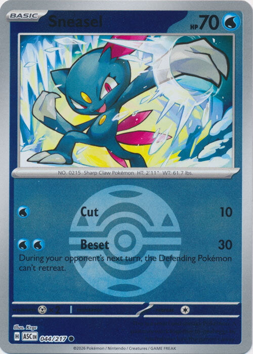 Ascended Heroes Sneasel #044/217 Pokeball Reverse Holo