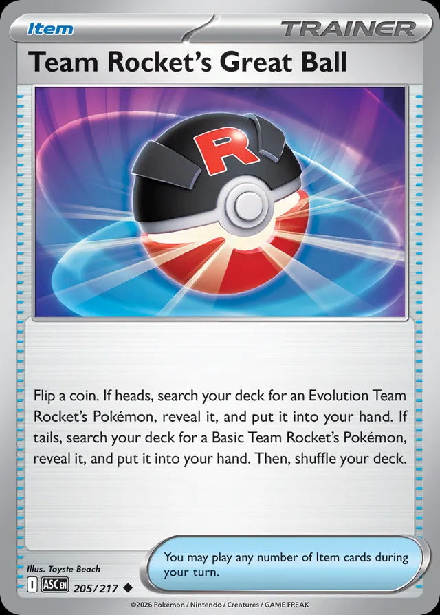 Ascended Heroes Team Rocket’s Great Ball #205/217