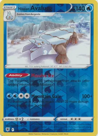 Astral Radiance Hisuian Avalugg #48/189 reverse holo
