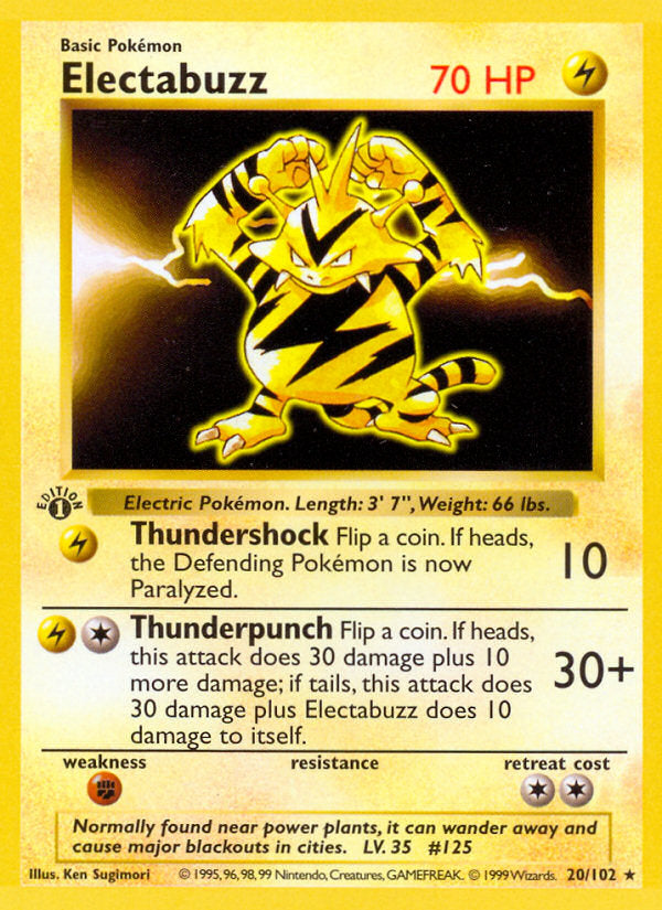 Base set Electabuzz #20/102 first edition