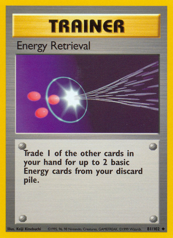 Base set Energy Retrieval #81/102 unlimited