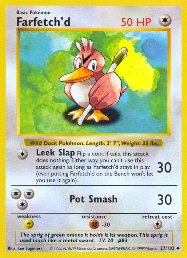 Base set Farfetch'd #27/102 shadowless
