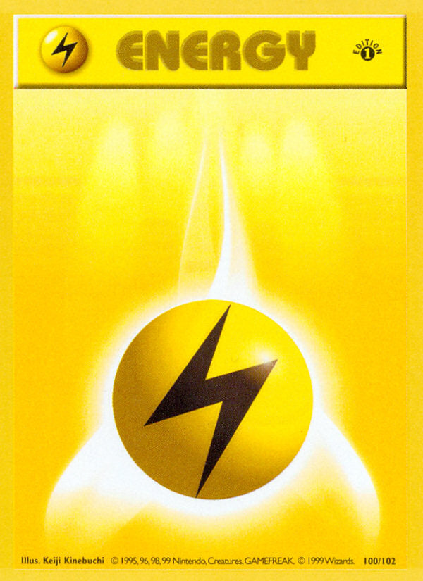 Base set Lightning Energy #100/102 first edition